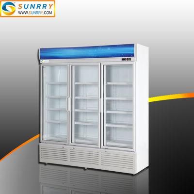 Three Doors 1100L Beverage Freezer Showcase and Display Cabinet