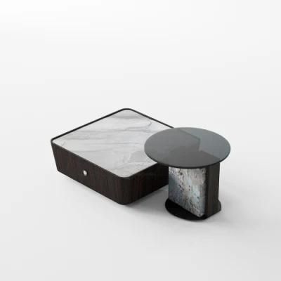 Nordic Minimalist Living Room Designer Marble Top Coffee Table