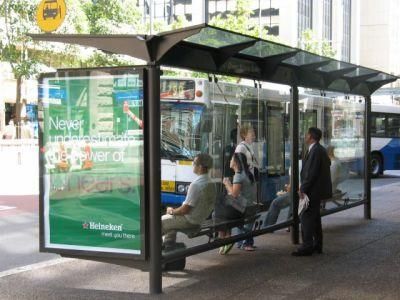 All Glass Advertising Bus Shelter
