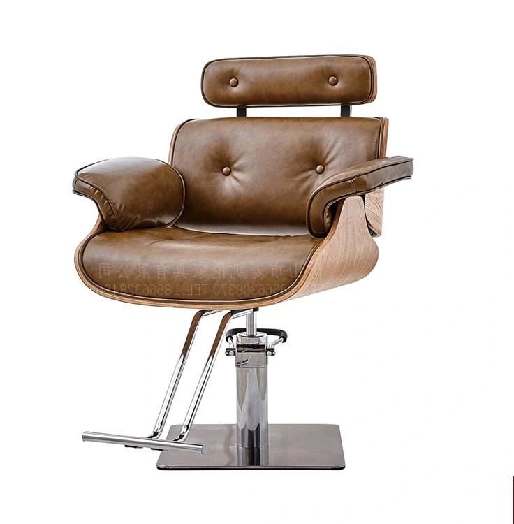 Hl-1228 Salon Barber Chair for Man or Woman with Stainless Steel Armrest and Aluminum Pedal