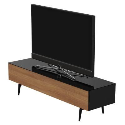 St-360 Wood and Glass Modern TV Stand with Spike Metal Legs