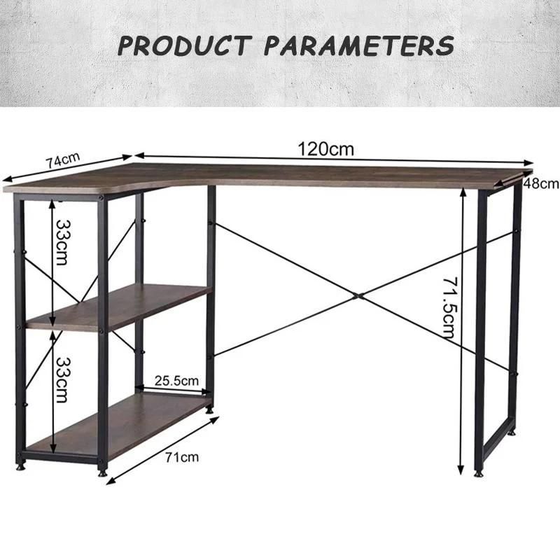 Home Furniture Computer Desk with Shelves, Utility Writing Laptop Desk for Office