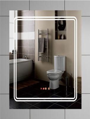 Rectangle Shape Simple Light Luxury Bathroom LED Intelligent Touch Screen Smart Mirror