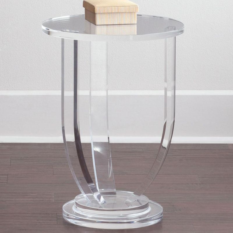 Chrome Plating Frames Mirror Modern Acrylic Glass Coffee Table