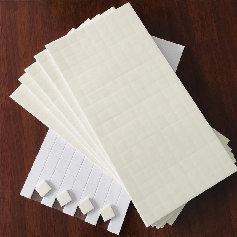 Adhesive Backed White Rubber Pads with Cling Foam for Glass Protecting -Size 18X18X2mm