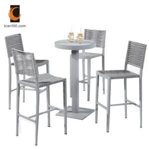 Scratch Resistant Outdoor Patio Aluminum Wicker Rope Night Club Bar Set Furniture (I can-50043)