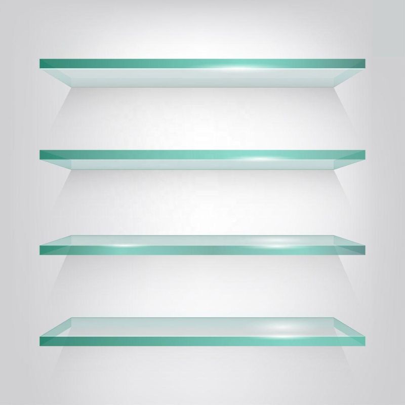 Bathroom 24 Inch Wall Mounted Polished Chrome Finish Tempered Glass Shelf