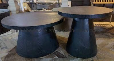 Modern Black Collection 2 PCS Round Base Round Top Living Room Coffee Table