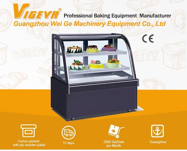 Hot Sell Food Machinery Catering Glass Door Cake Display Showcase
