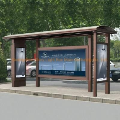 Outdoor Advertising Equipment Customized Style Bus Stop Shelter