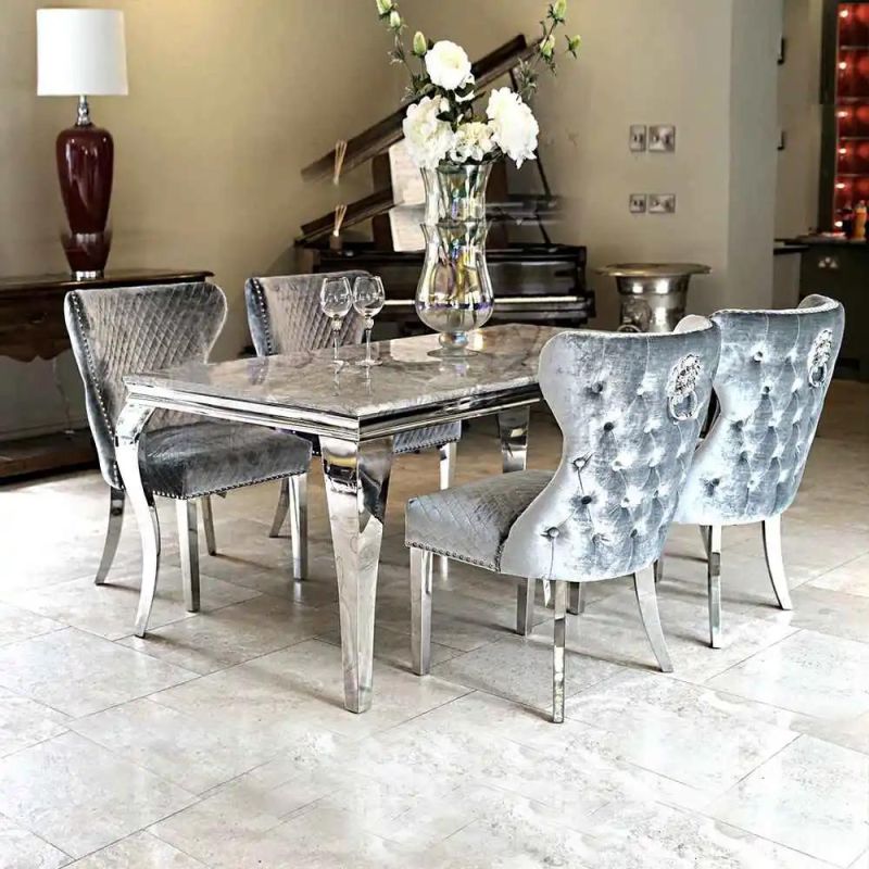 Restaurant Home Dinner Furniture Marble Dining Table Suitable for 6-8 People