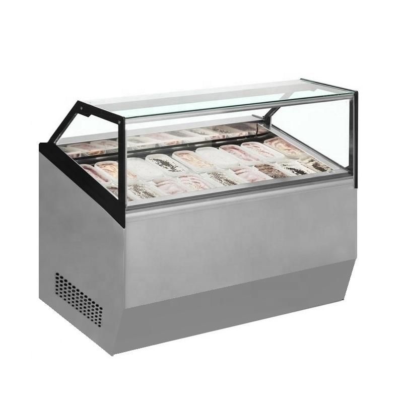 Commercial Glass Door Other Color S/Steel or Marble Base Display Chest Freezer Ice Cream Showcase