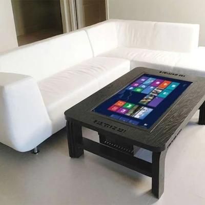 Customized Entertainment Interactive Multi-Function Digital Signage and Display Machine White and Black Smart Touch Screen Coffee Table