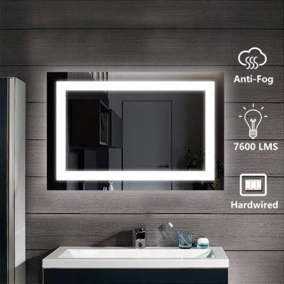 Hotel Decor Demister Backlit Bathroom LED Lighted Mirror