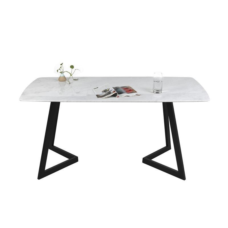 Wholesale Home Hotel Restaurant Furniture Tempered Glass Marble MDF Top Stainless Steel Dining Table