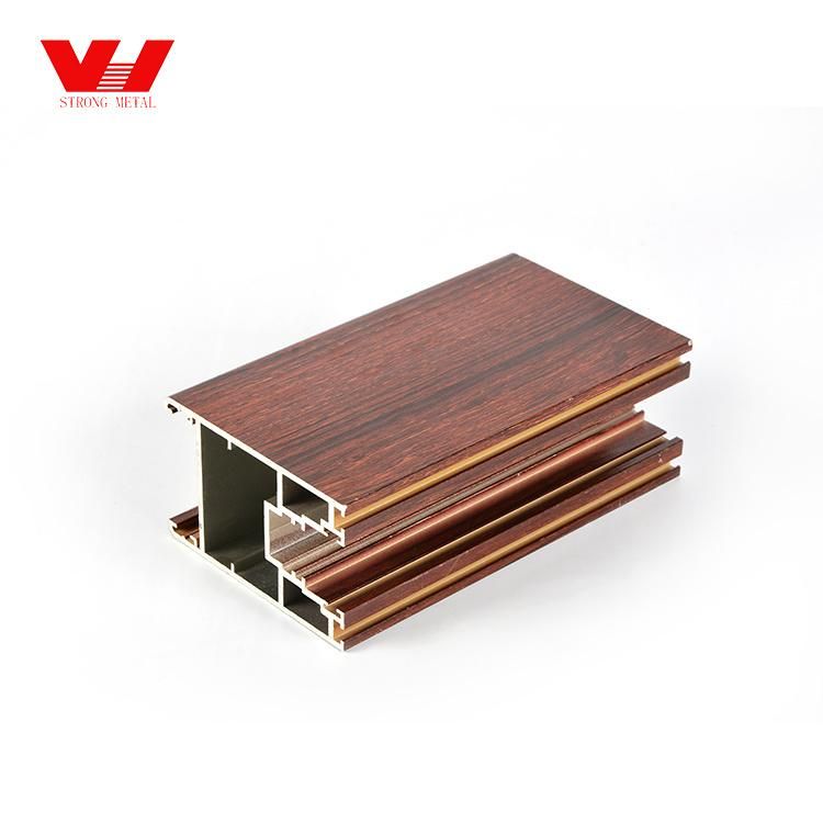 Wood Grain Extrusion Window Frame Doors Wardrobe Aluminium Profile