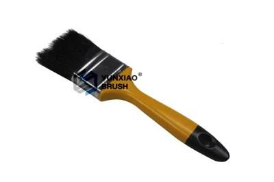 Wooden Handle Paint Brush with Bristle Yellow with Black