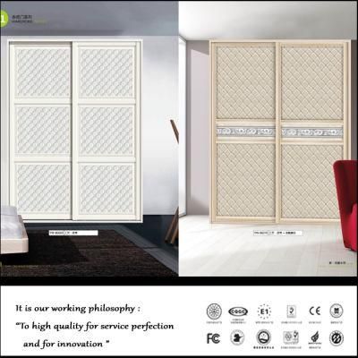 Modern White Leather Sliding Wood Wardrobe