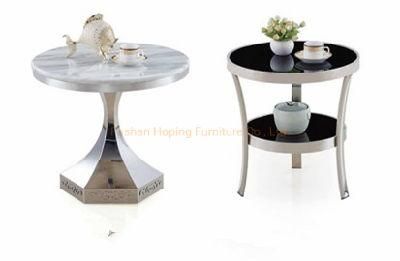 Hotel Lamp Table Luxury Side Table Coffee Tea Table with Marble Top