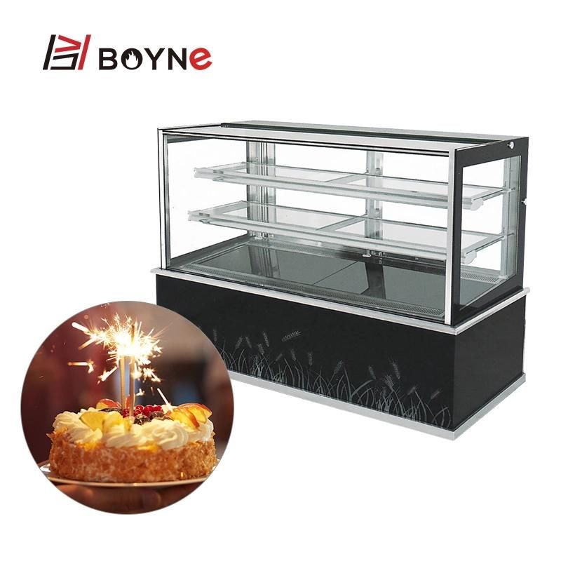 Commercial Bakery Shop Three Layer Cake Chiller Display Showcase