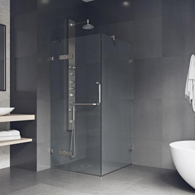 Frameless Hinge Shower Enclosures Hotel Style Shower Room Clear Tempered Glass Shower Cabinet