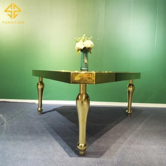 Sawa Romantic Green Marble Top Wedding Stainless Steel Table for Use