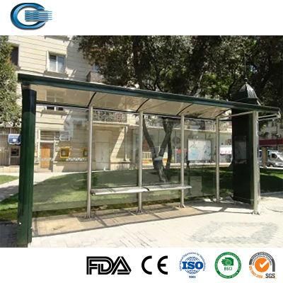 Huasheng Bus Station Shelter China Bus Stop Shelter Supply Modern City Outdoor Air Conditioner Aluminum Alloy Advertising Bus Shelter