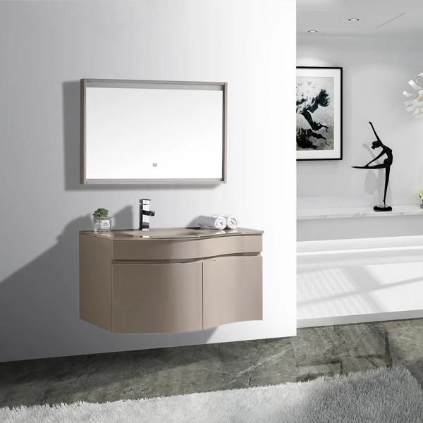 Modern Spanish PVC Tempered Glass RV Bathroom Sink Vanity Cabinet TM8303