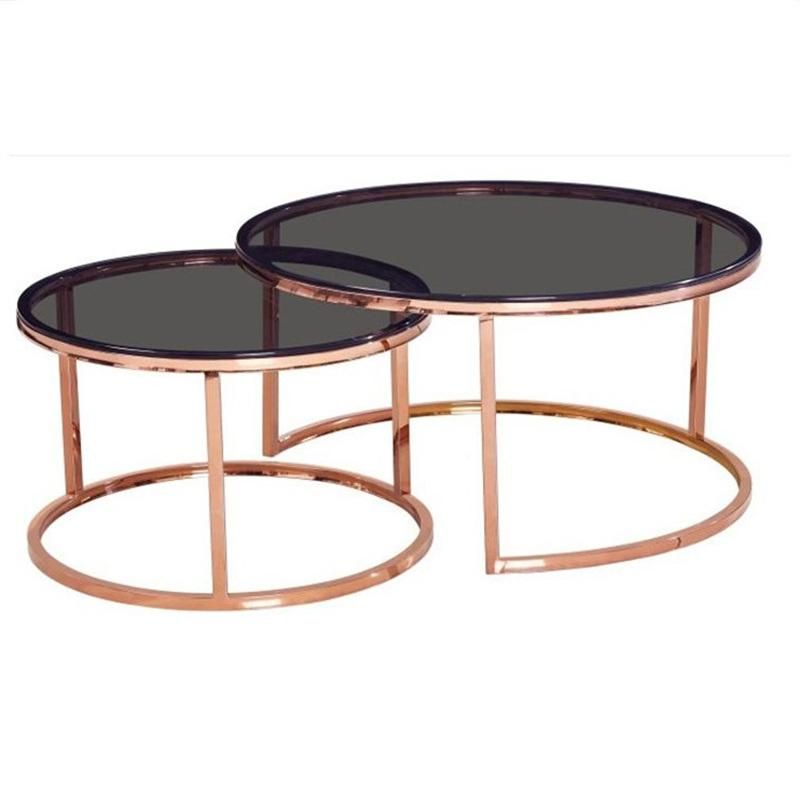Hot Selling Modern Luxury Round Metal Nest Table Coffee Table