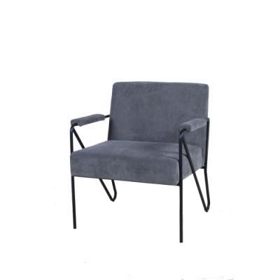 Home Living Room Hotel Furniture Sofa Fabric Metal Lounge Chair Modern Sofa Chair