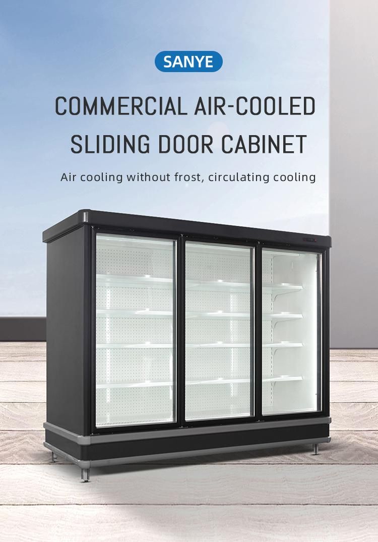 Vertical Multideck Glass Door Commercial Freezer Refrigerator Showcase