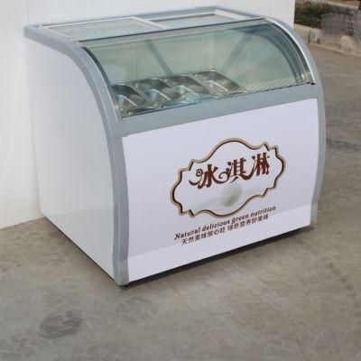 Cxyg-176 Frozen Food Freezer, Ice Cream Chest Freezer with Double Sliding Glass Doors, Supermarket Display Freezing Cabinet