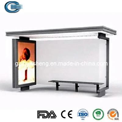 Huasheng Heated Bus Shelters China Steel Bus Shelter Factory Smart Bus Stop Solar Power Station Bus Stop Shelter