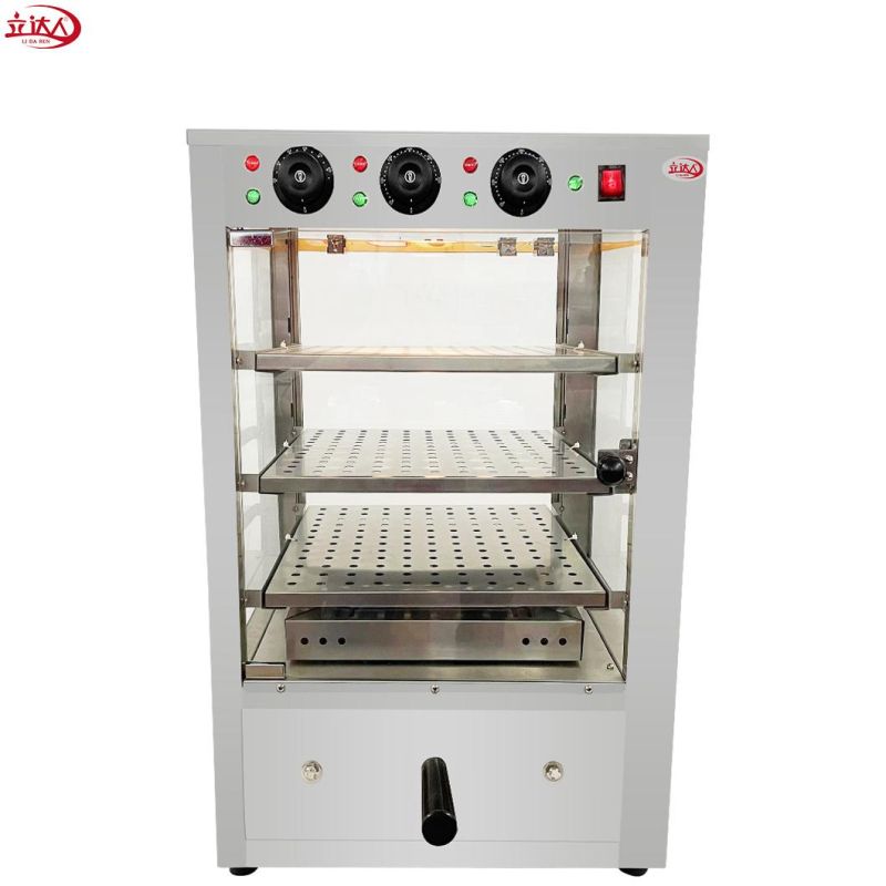 Glass Electric Heating Food Warming Showcase Hot Food Pizza Pie Warmer Display Cabinet