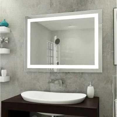 Horizontal Verticaled Bathroom Backlit Fogless Vanity Mirrors with Defogger Dimmable Touch on Button