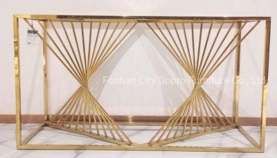 French Style Clear Glass Top Console Table for Home and Hotel