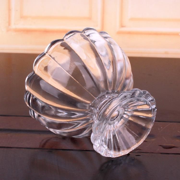 Unique Clear Lotus Shape Glass Candle Jar Glass Candle Holder