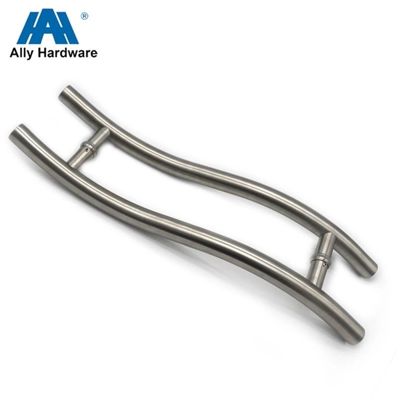 S Shape Stainless Steel Main Tempered Glass Door Handle