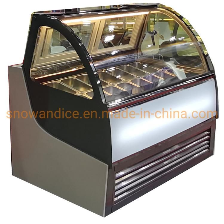 Ice Cream Display Showcase 14 Pans Gelato Display Cabinet