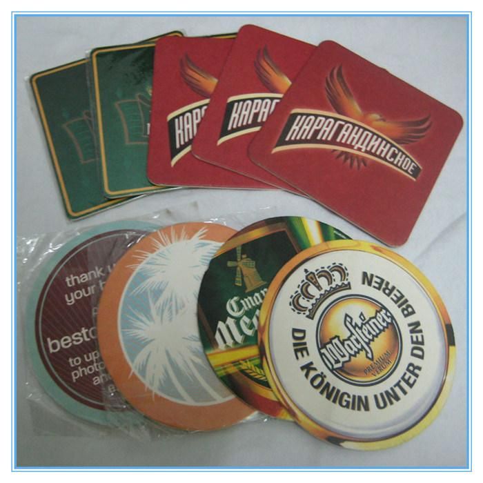 Custom Printed Paper Beer Glass Cup Padding Mats Pulp Board Coasters