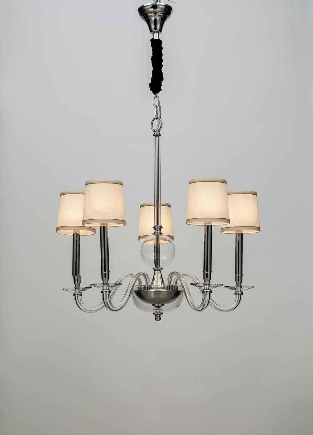 Modern Classic Delicate with Lampshade Living Room Glass Chandelier Lamp