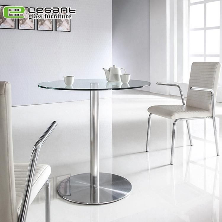 Grey / White / Black / Round Hot-Bending Glass Dinner Table