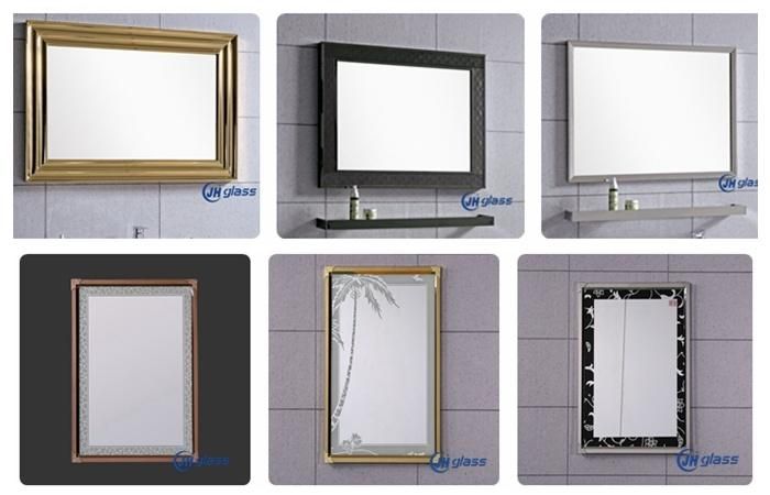 Hotel Decorative Wall Mounted Round Rectangle Metal Frame Bathroom Vanity Mirror