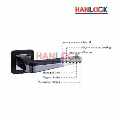 Black Interior Lock Furniture Modern Safety Wooden Lever Door Handles