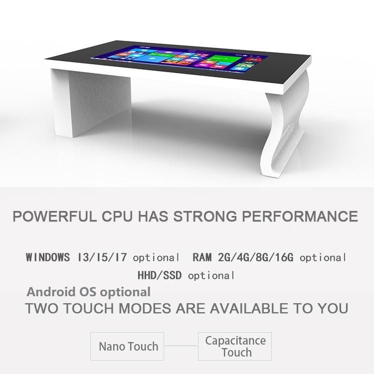 43/55/65 Inch LCD Smart Table Interactive Touch Screen Table for Conference/Restaurant/Coffee Shop