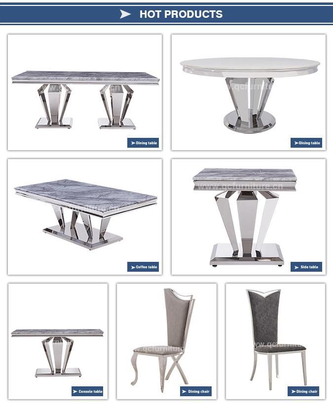 Round Stainless Steel Marble Dining Table for Home