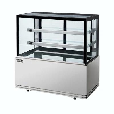 2020new Type Stainless Steel Square Glass Display Donut Refrigerator Showcase