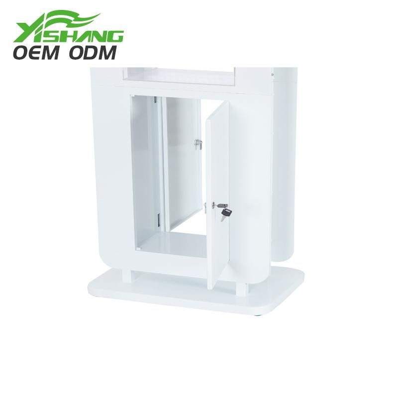 Floor-Type Upright Column Display Merchandising Case Cabinet, Cosmetics Store Exhibition Showcase, Makeup Display Rack