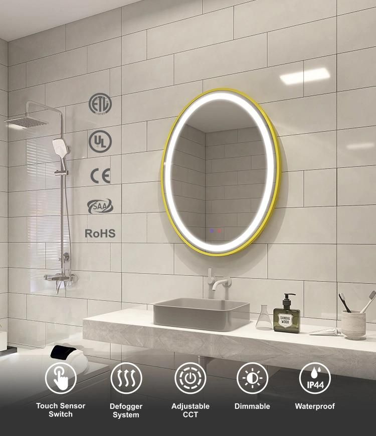 Hot Oval Mirror Antifog LED Lighted Bathroom Mirror Wall Hanging