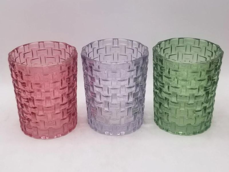 Elegant Glass Candle Holder with Various Customized Colors